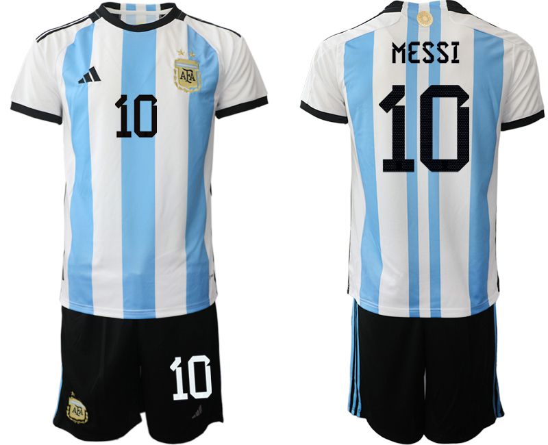 Cheap Men 2022 World Cup National Team Argentina home white 10 Soccer Jerseys